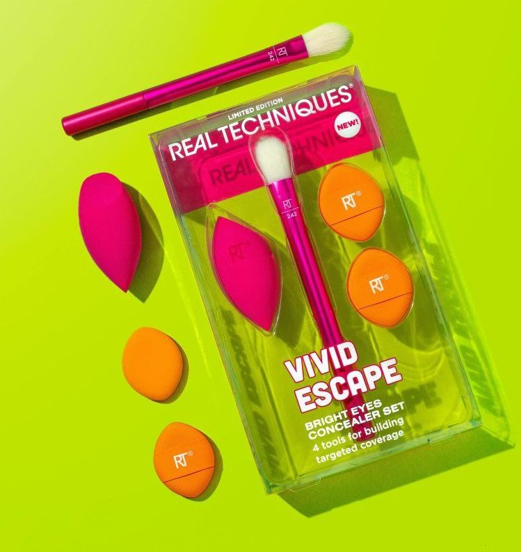 Real Techniques - Vivid Escape - Concealer Set - Inclusief Kittenpoot Make-upborstel en Spons