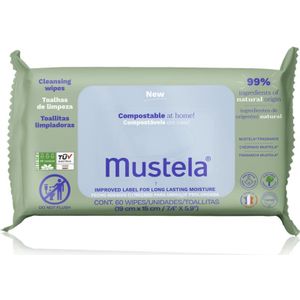 Mustela Compostable at Home Cleansing Wipes Reinigingsdoekjes voor Kinderen vanaf Geboorte 60 st