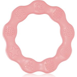BabyOno Be Active Silicone Teether Ring bijtring Pink 1 st