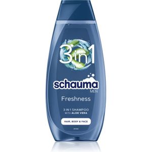 Schwarzkopf Schauma MEN Verfrissende Shampoo voor Gezicht, Lichaam en Haar 400 ml