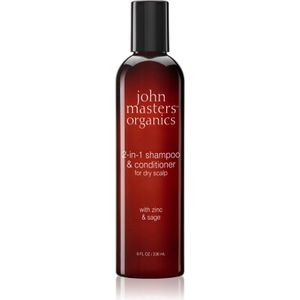 John Masters Organics Scalp 2 in 1 Shampoo with Zinc & Sage Shampoo en Conditioner 2in1 236 ml