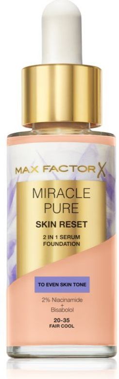 Max Factor Miracle Pure Skin Reset Serum foundation Tint 20-35 Fair Cool 30 ml