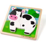 Bigjigs Toys Chunky Lift-Out Puzzle Cow activity vormenstoof van hout 12 m+ 1 st