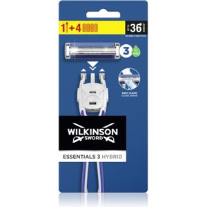 Wilkinson Sword Essentials 3 Hybrid Scheerapparaat + Vervangbare Scheermesjes 4st.