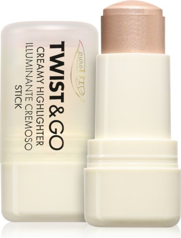 puroBIO Cosmetics Twist&Go romig glansmiddel in Stick Tint 01 Sparkling Wine 5 g