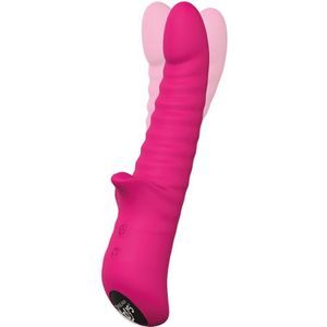 Dream Toys Honey Bear vibrator met clitorsstimulator Magenta 21,2 cm