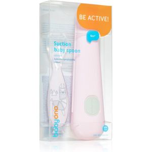 BabyOno Be Active Suction Baby Spoon lepeltje Pink 6 m+ 1 st