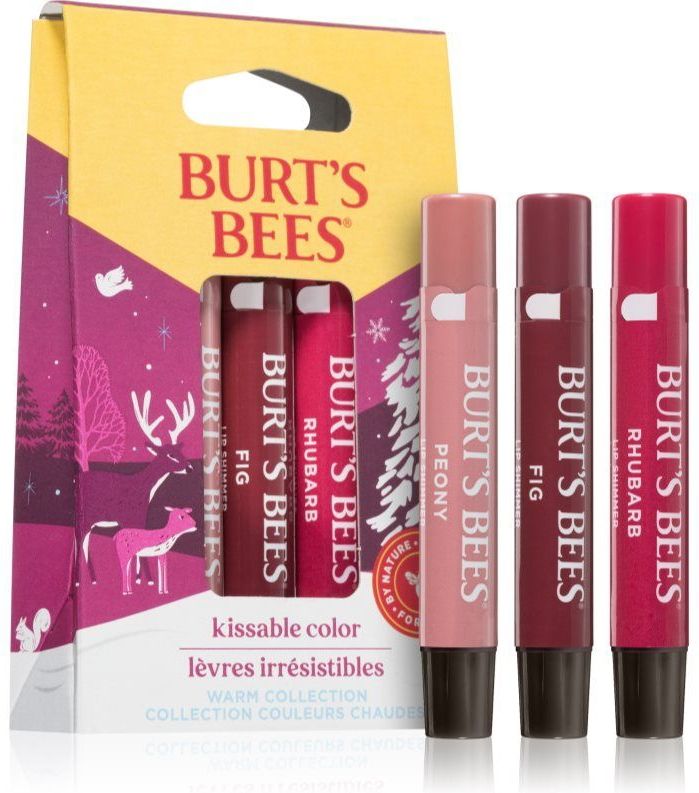 Burt's Bees - Kissable Color Lip Shimmer Set - 3 x 2,6 g - Natuurlijke Ingrediënten