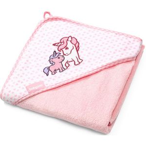 BabyOno Towel Bamboo handdoek met kap van bamboe Pink 100x100 cm