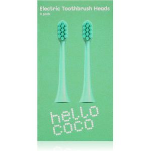 Hello Coco Electric Toothbrush Heads Green Vervangende Opzetstuk voor Tandenborstel 2 st