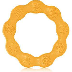 BabyOno Be Active Silicone Teether Ring bijtring Yellow 1 st
