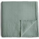 Mushie Muslin Swaddle Blanket Organic Cotton inbakerdoek Roman Green 120cm x 120cm 1 st