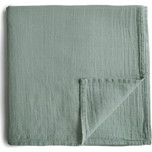 Mushie Muslin Swaddle Blanket Organic Cotton inbakerdoek Roman Green 120cm x 120cm 1 st