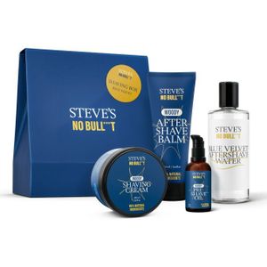 Steve's No Bull***t Shaving Box Blue Velvet Gift Set (voor het Scheren )