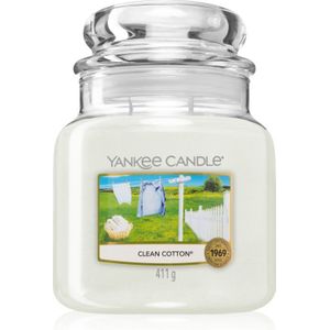 Yankee Candle Medium Jar Geurkaars - Clean Cotton