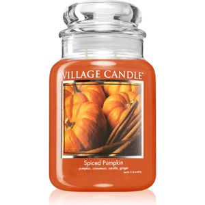 Village Candle Spiced Pumpkin geurkaars (Glass Lid) 602 gr