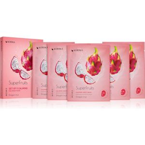KORIKA - SuperFruits Dragon Fruit - Gezichtsmasker - Kalmerend - Set van 5