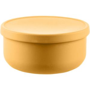Zopa Silicone Bowl with Lid siliconen schaaltje met dop Mustard Yellow 1 st