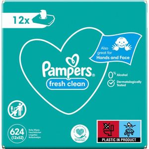 Pampers Fresh Clean Vochtige Reinigings Doekjes voor Kinderen voor Gevoelige Huid 12x52 st