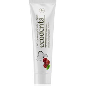 Ecodenta Green Tartar Eliminating Verfrissende Tandpasta tegen Tandsteen  met Fluoride Smaak  Cranberry 100 ml