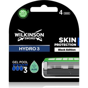 Wilkinson Sword Hydro3 Skin Protection Black Edition Vervangende Opzetstuk 4 st