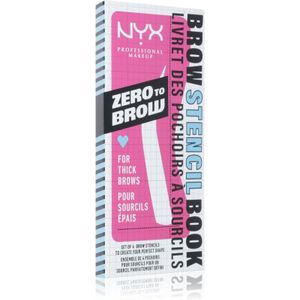 NYX Professional Makeup Zero To Brow Stencil Book sjablonen voor Wenkbrauwen 02 Thick 4 st