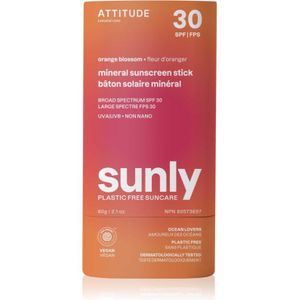Attitude Sunly Sunscreen Stick Mineraal Zonnebrandcrème in Stick SPF 30 Orange Blossom 60 g