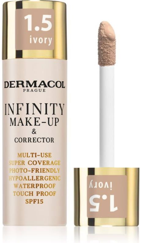 Dermacol Infinity extreem dekkende foundation SPF 15 Tint 1.5 Ivory 20 g