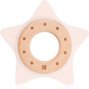 Kikkaboo Silicone and Wood Teether Star bijtring Pink 1 st