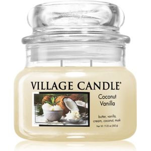Village Candle Coconut Vanilla geurkaars (Glass Lid) 262 g
