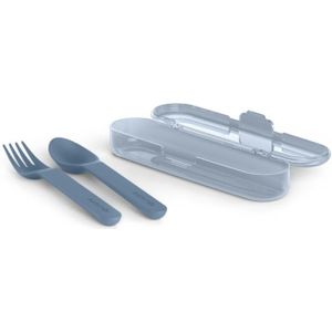 Suavinex Go Natural Cutlery Set bestek 12 m+ Blue 3 st