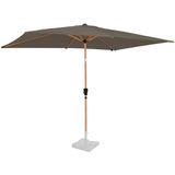 Parasol Rapallo 200x300cm –  Premium rechthoekige parasol - houtlook | Taupe