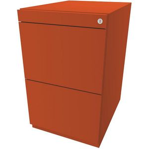 BISLEY Staand ladeblok Note™, met 2 hangmappenladen, hoogte 698 - 731 mm, zonder top, oranje