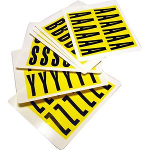 Lettertekenset, h x b = 56 x 21 mm, plakletters A - Z, 26 kaarten
