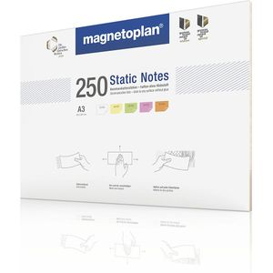 magnetoplan Static Notes notitieblaadjes, VE = 250 st., kleurrijk gesorteerd, h x b = 420 x 297 mm, vanaf 5 VE