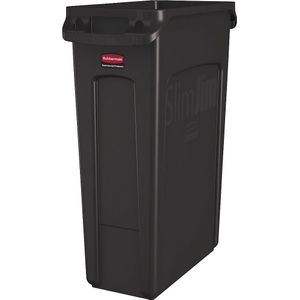 Rubbermaid Verzamelaar voor kringloopmateriaal/afvalbak SLIM JIM®, volume 87 l, met ventilatiekanalen, bruin