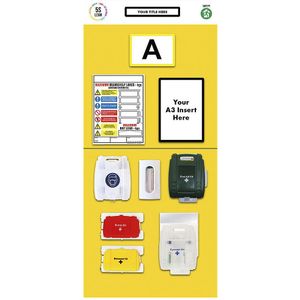 Stelling-informatiebord enkele markering, eerste hulp, h x b = 2000 x 900 mm, geel