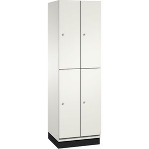 C+P Lockerkast met twee verdiepingen Cambio, 2 compartimenten, kastframe zuiverwit / deur zuiverwit, breedte 600 mm