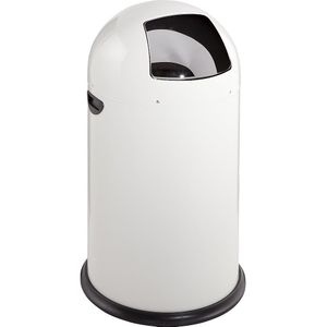 VAR Push-vuilnisbak, inhoud 40 l, hoogte 740 mm, wit