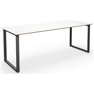 Multifunctionele tafel DUO-O Trend, recht blad, b x d = 1800 x 800 mm, wit, zwart