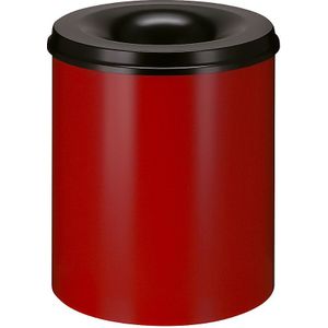 Veiligheidsprullenbak, staal, zelfdovend, inhoud 80 l, h x Ø = 540 x 465 mm, bak rood / zelfdovend deksel zwart