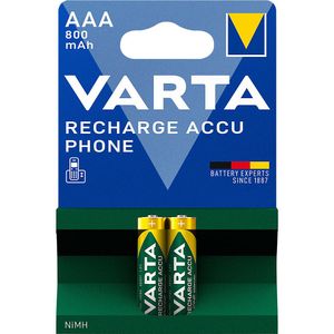 VARTA Telefoonbatterij, oplaadbaar, AAA, 800 mAh, VE = 2 stuks, vanaf 10 VE