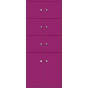 BISLEY LateralFile™ Lodge, met 8 lockers, hoogte 6 x 375 mm, 2 x 755 mm, fuchsia