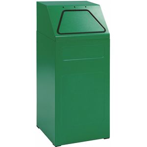 Recyclingcontainer, inhoud 65 l, b x h x d = 400 x 960 x 380 mm, plaatstaal, groen RAL 6024