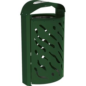 PROCITY Afvalkorf voor buiten VENEDIG met asbak, inhoud 120 l, groen