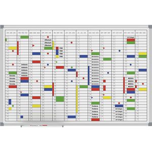 MAUL Jaarplanner, 12 maanden, inclusief toebehorenset, hoogte 900 mm, staal, breedte 600 mm