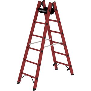 MUNK Ladder van massieve kunststof, geheel van glasvezelversterke kunststof, 2 x 6 sporten