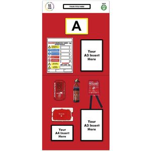 Stelling-informatiebord enkele markering, brandbeveiliging, h x b = 2000 x 900 mm, rood