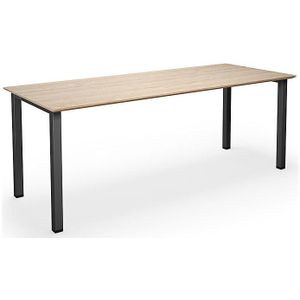 Multifunctionele tafel DUO-U Trend, recht blad, b x d = 1800 x 800 mm, eikenhout, zwart