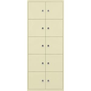 BISLEY LateralFile™ Lodge, met 10 lockers, hoogte per 375 mm, crème